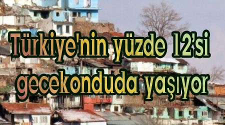 Trkiye'nin yzde 12si gecekonduda yayor