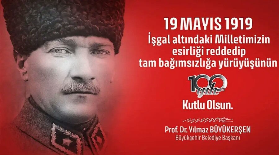 BYKEHR BELEDYE BAKANI PROF. DR. YILMAZ BYKERENN 19 MAYIS ATATRK ANMA GENLK VE SPOR BAYRAMI MESAJI