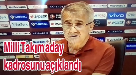 Milli Takm aday  kadrosunu akland