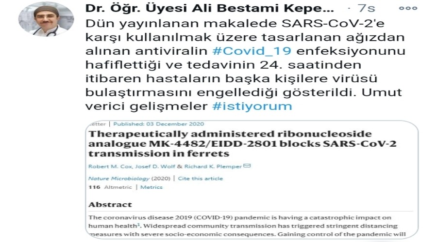 Yrd. Do. Dr. Kepeki'den Umut Verici Aklama