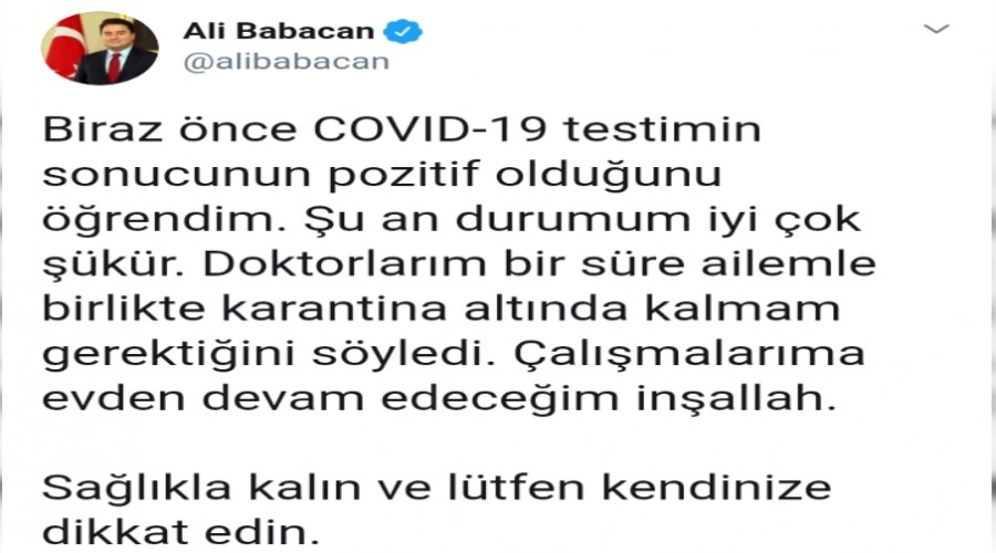 Son dakika Ali Babacan coronaya yakaland