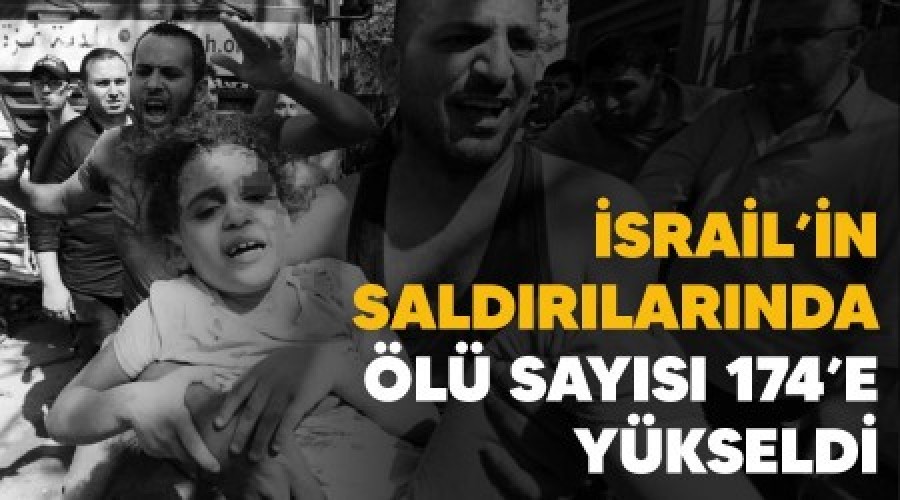 srail'in saldrlarnda l says 174'e ykseldi