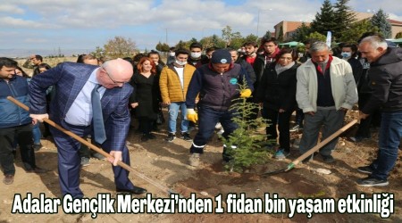 Adalar Genlik Merkezinden 1 fidan bin yaam etkinlii