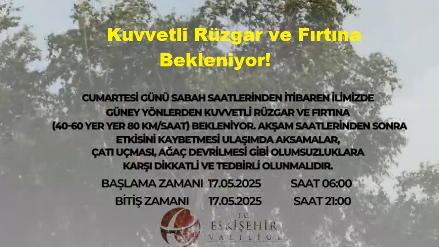 Kuvvetli Rzgar ve Frtna Bekleniyor!