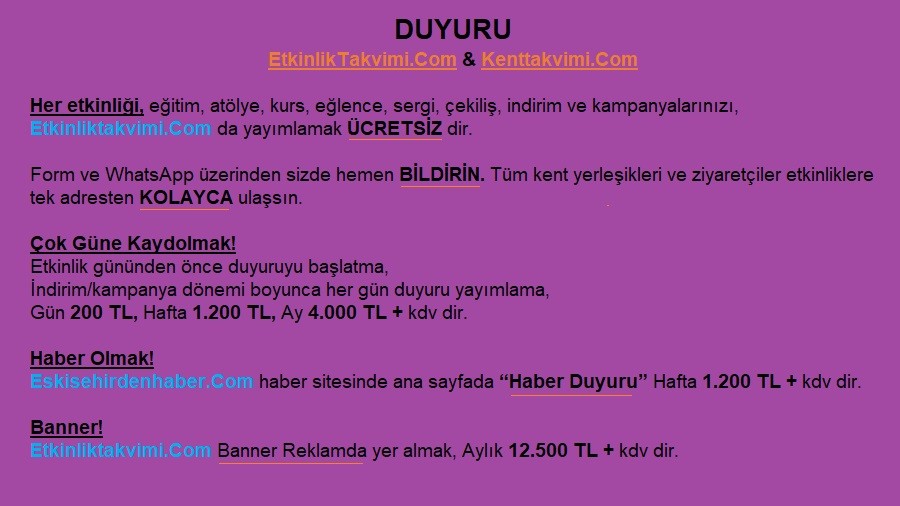 EtkinlikTakvimi.Com & Kenttakvimi.Com