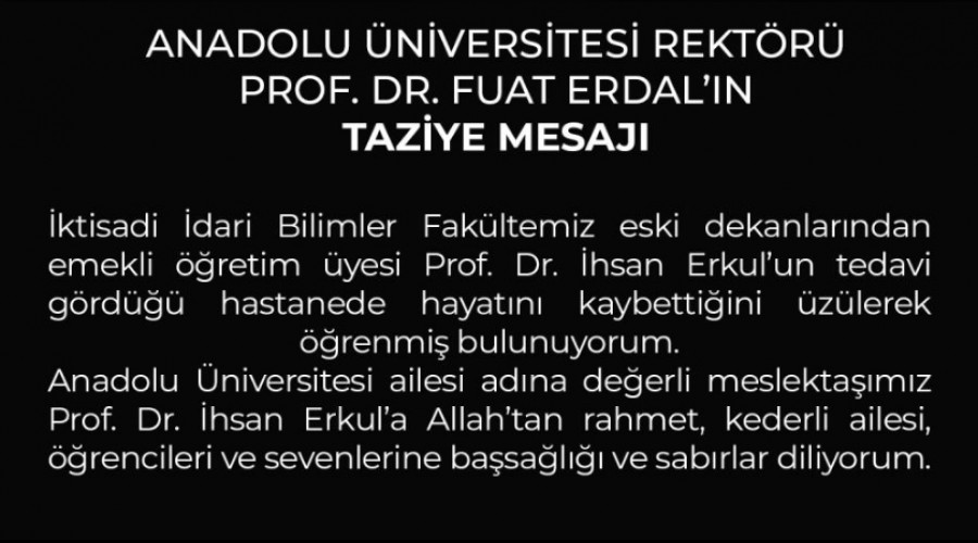 Eskişehirden Haber Prof. Dr. İhsan Erkul Vefat Etti